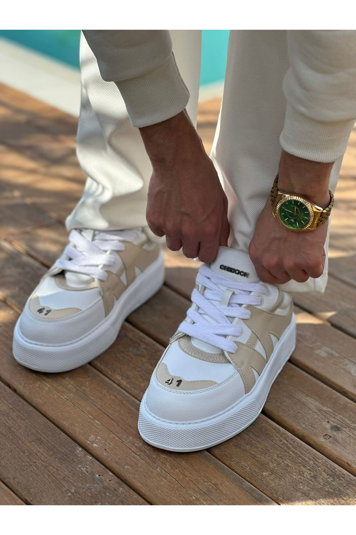CH2407 - CBT Star-X Men Sneakers White / Beige