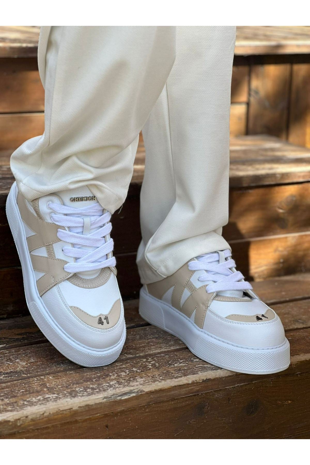 CH2407 - CBT Star-X Erkek Spor Ayakkabı White / BEJ