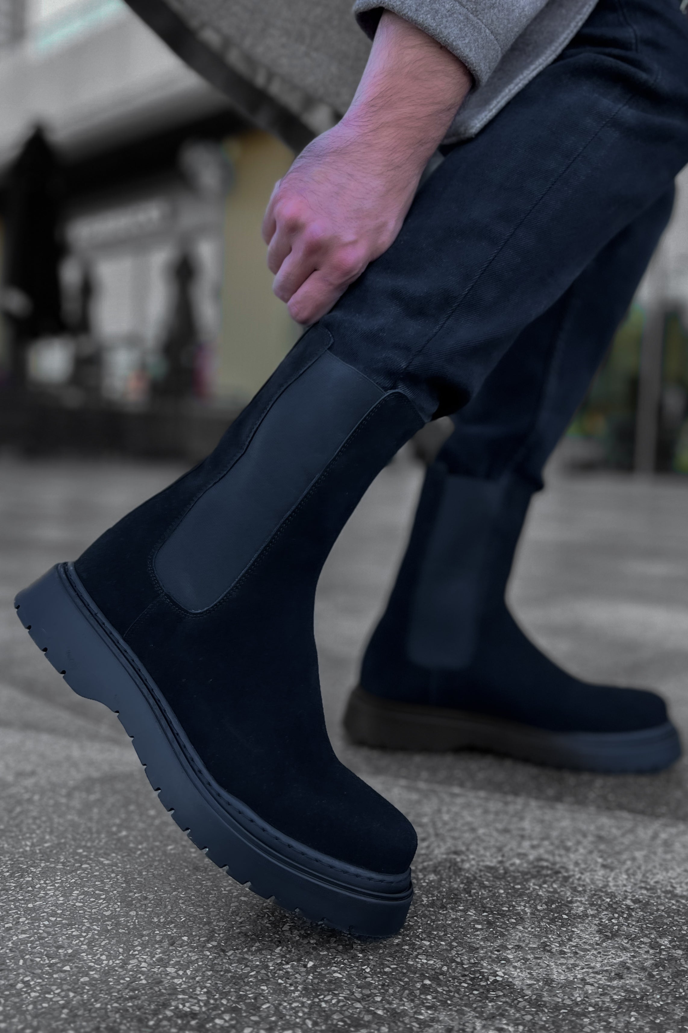 CH223 SRT Alaska Süet Herrenstiefel Schwarz