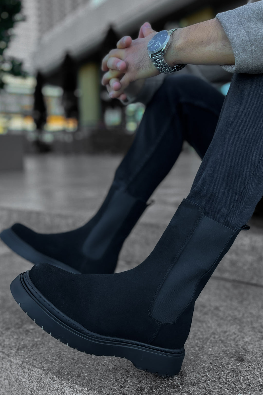 CH223 SRT Alaska Süet Herrenstiefel Schwarz