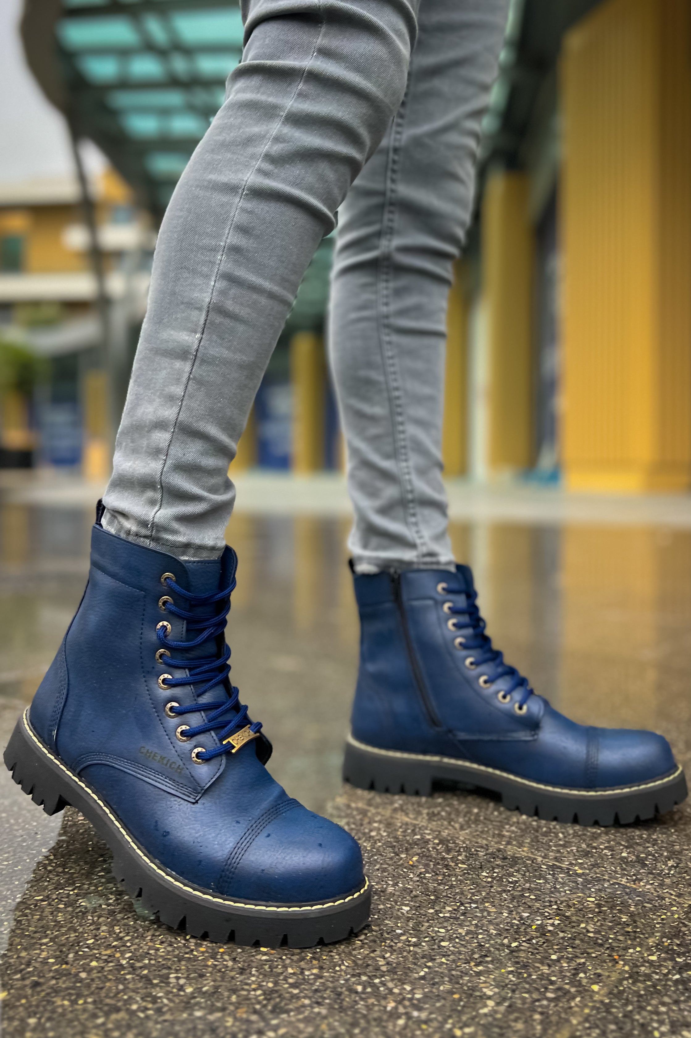 CH009 CST Militärstiefel für Herren, Marineblau