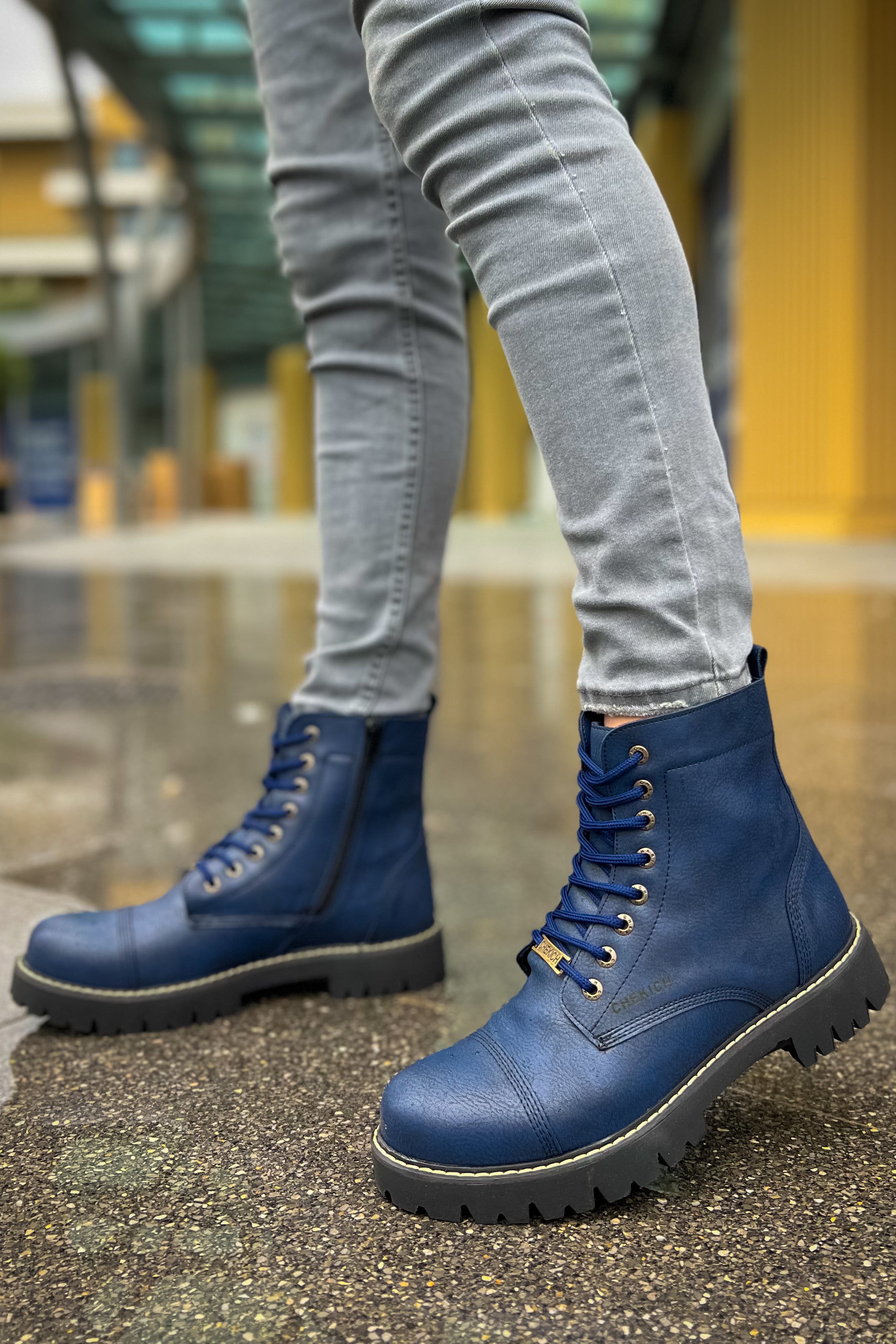 CH009 CST Militärstiefel für Herren, Marineblau