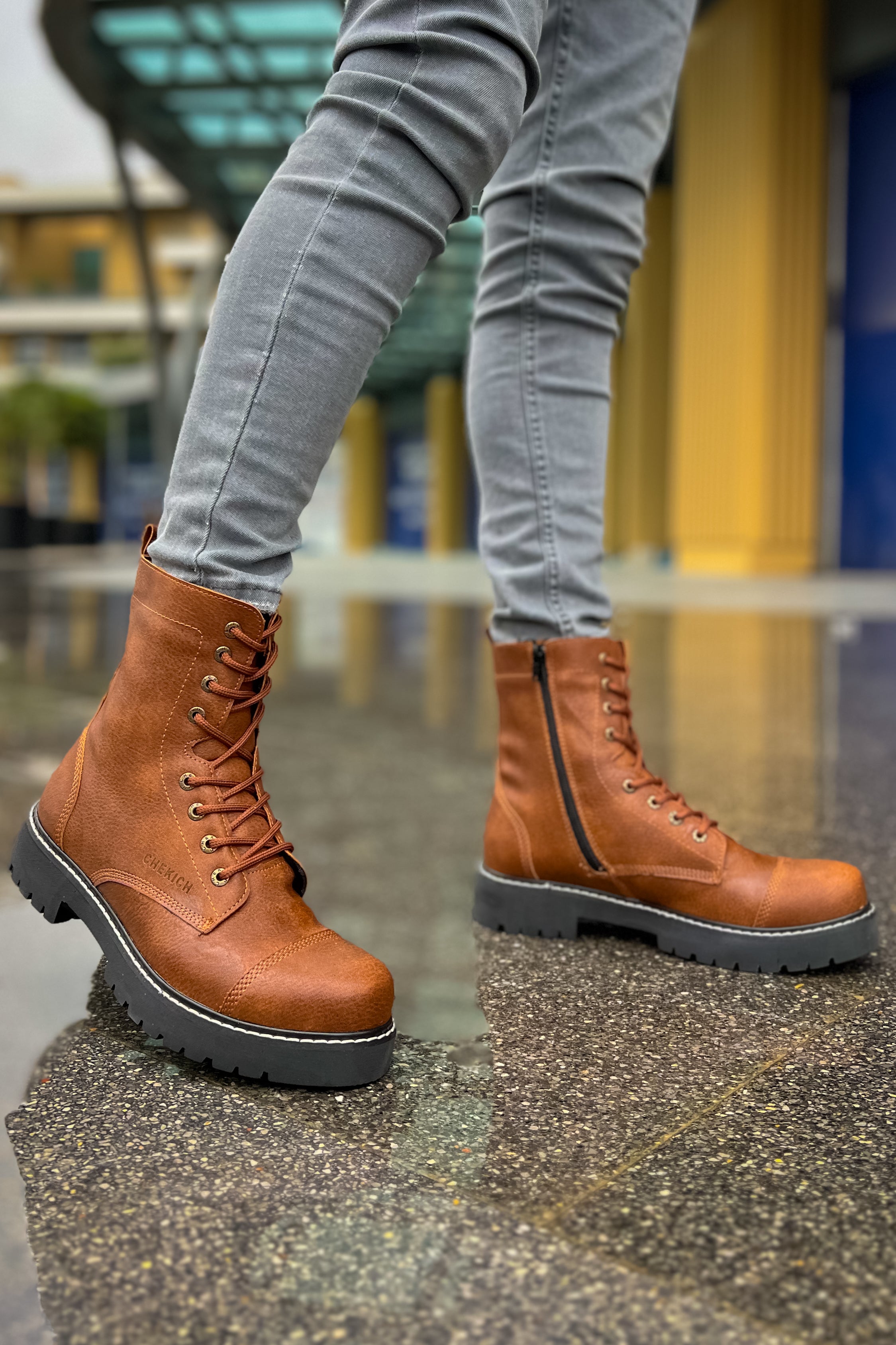 CH009 CST Militärstiefel für Herren, Hellbraun