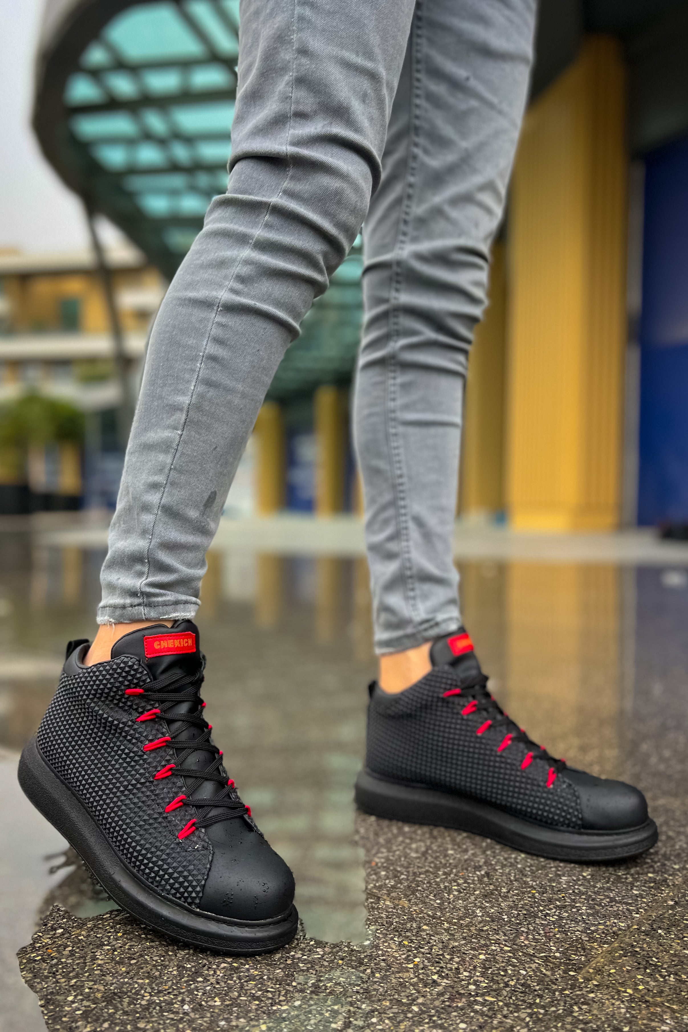 CH111 GST Milano Men's Boots Black/Red