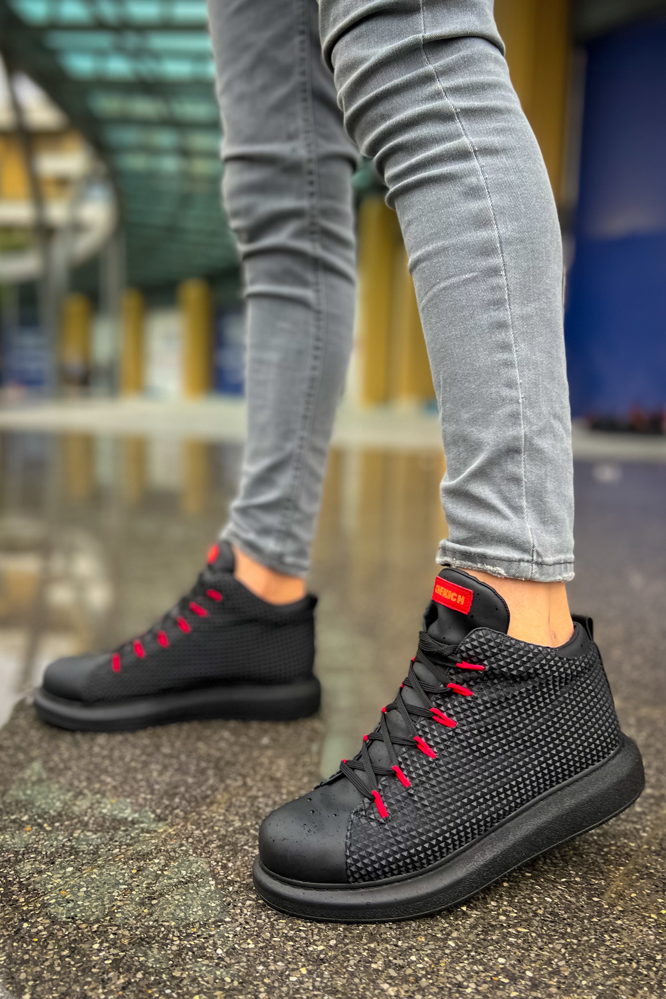 CH111 GST Milano Men's Boots Black/Red