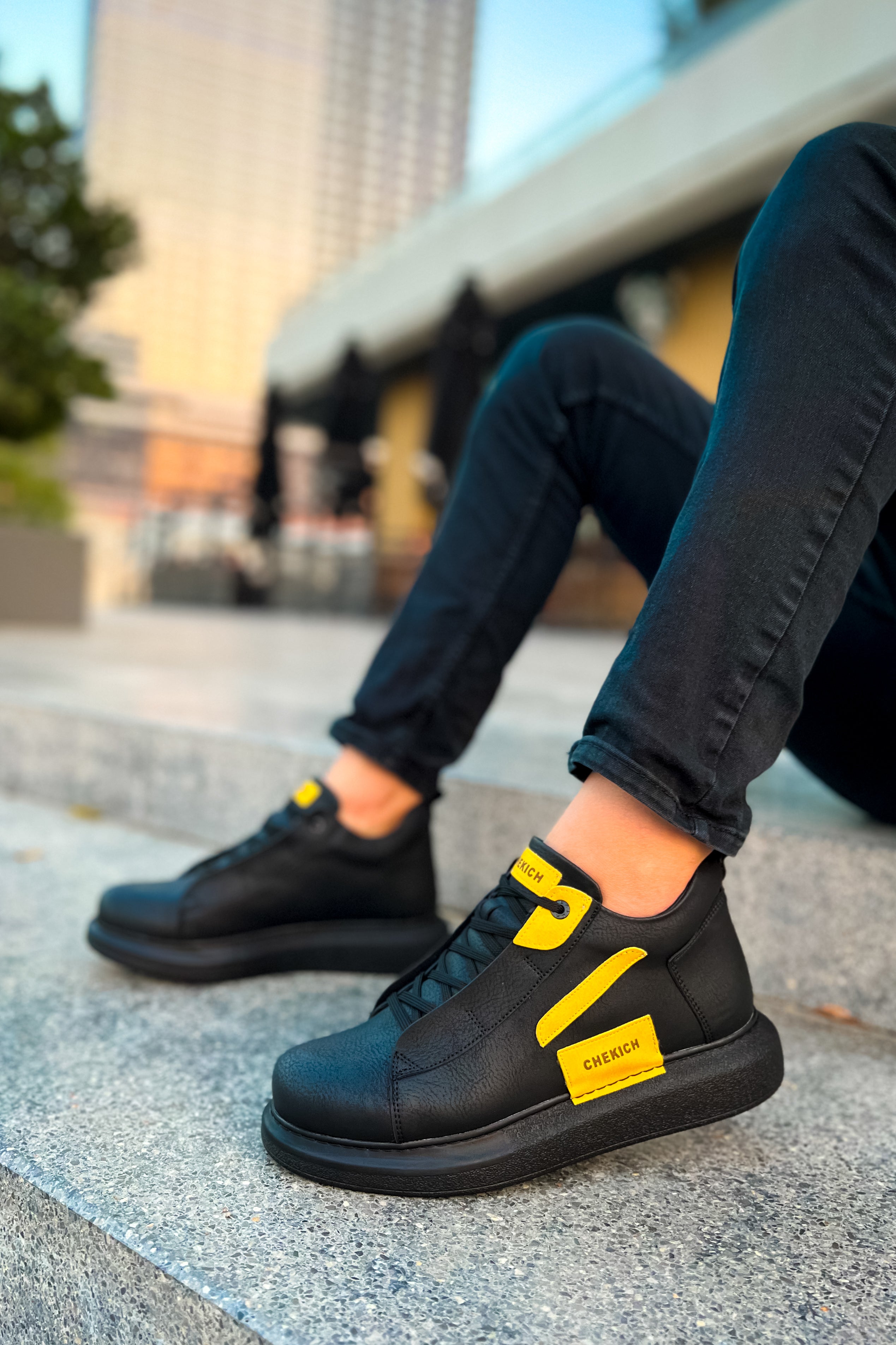 CH131 GST Frogner Men's Boots Black - Yellow