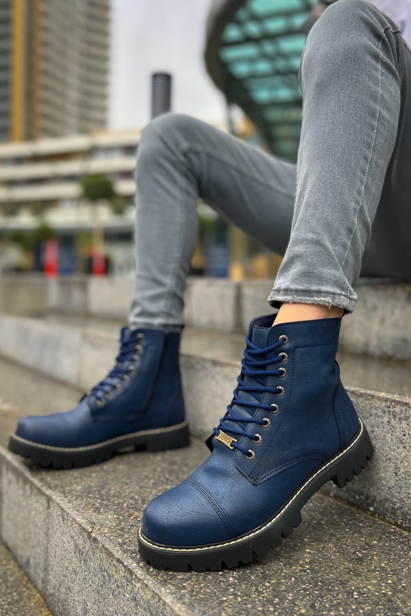 CH009 - CST Military Men's Boots Navy Blue - chekich.com