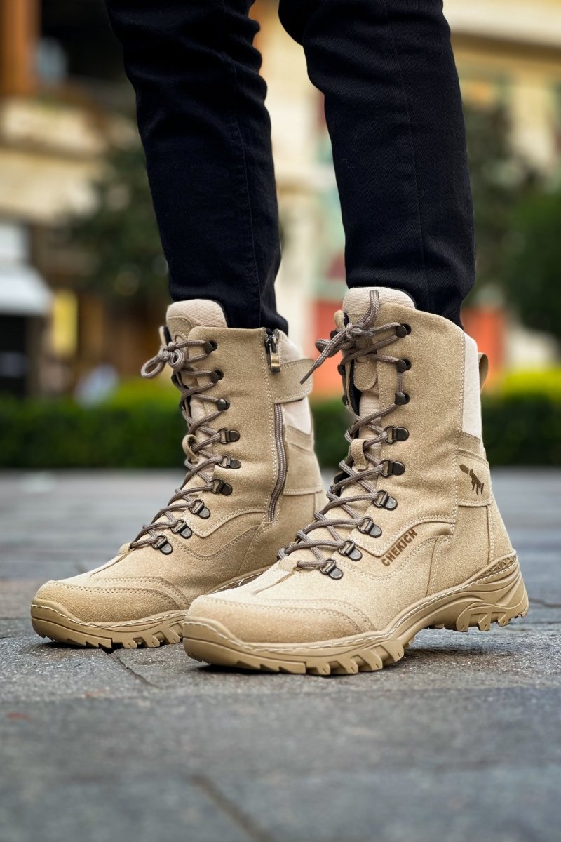 CH051 SBJ Scalatore Men's Boots Sand Color - chekich.com