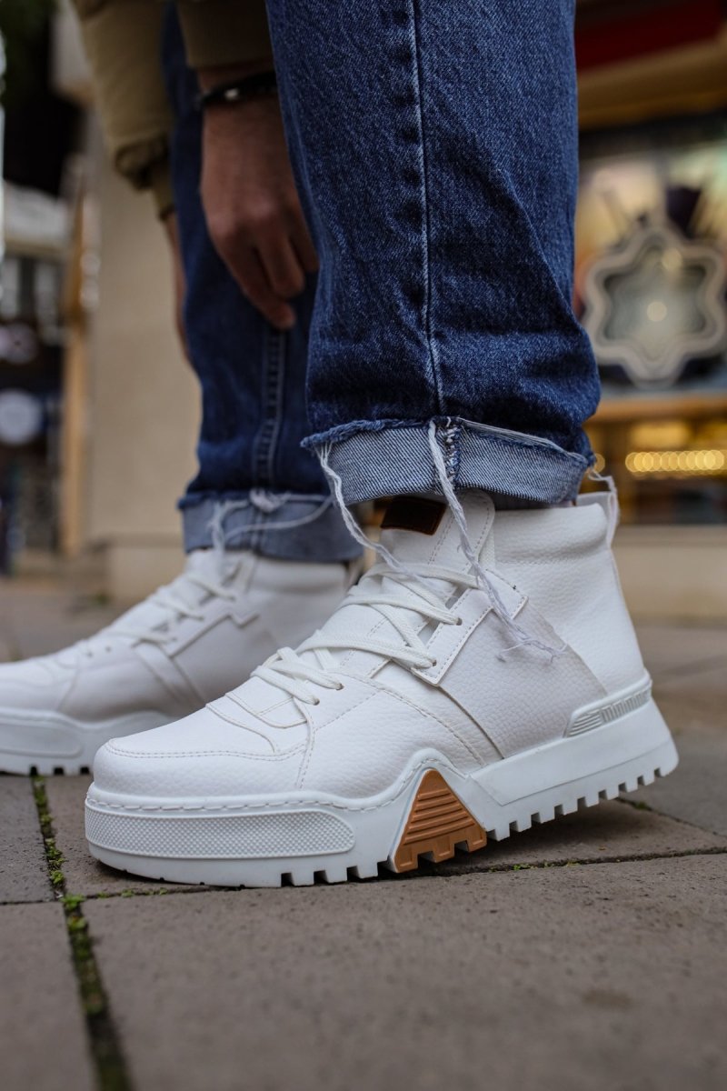 CH057 - GBZ Ghost Line Men's Boots White / White - chekich.com