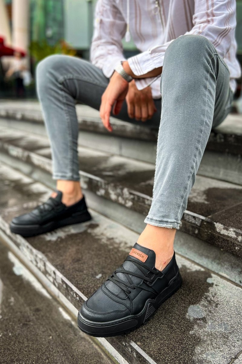CH067 GST Warrem Men Sneaker Black/Black - chekich.com