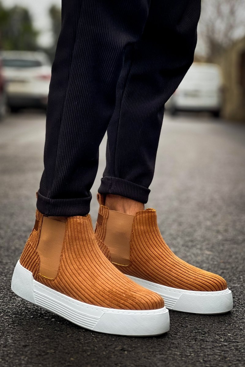 CH069 KRT Velvet Harmany Men's Boots Tan - chekich.com