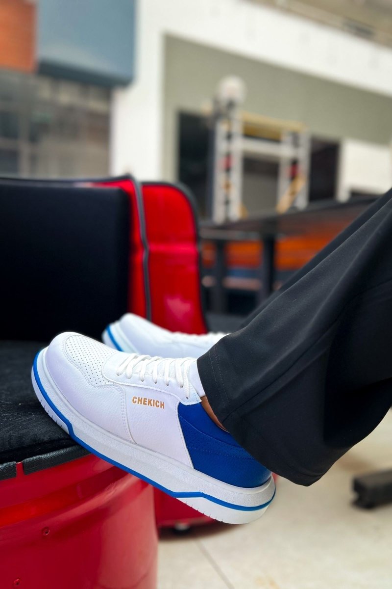 CH075 - CBT Signature Erkek Ayakkabı BEYAZ / SAX MAVI - chekich.com