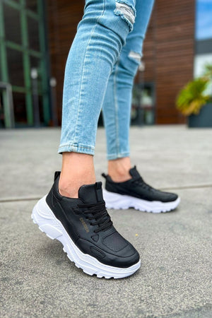 CH089 - CBT Low Top Lace Up Erkek Ayakkabı SIYAH - chekich.com