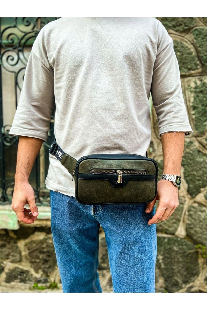 CH101 Poani Tablet Erkek Çanta Black / Khaki - chekich.com