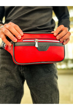CH101 Poani Tablet Erkek Çanta Black - Red - chekich.com