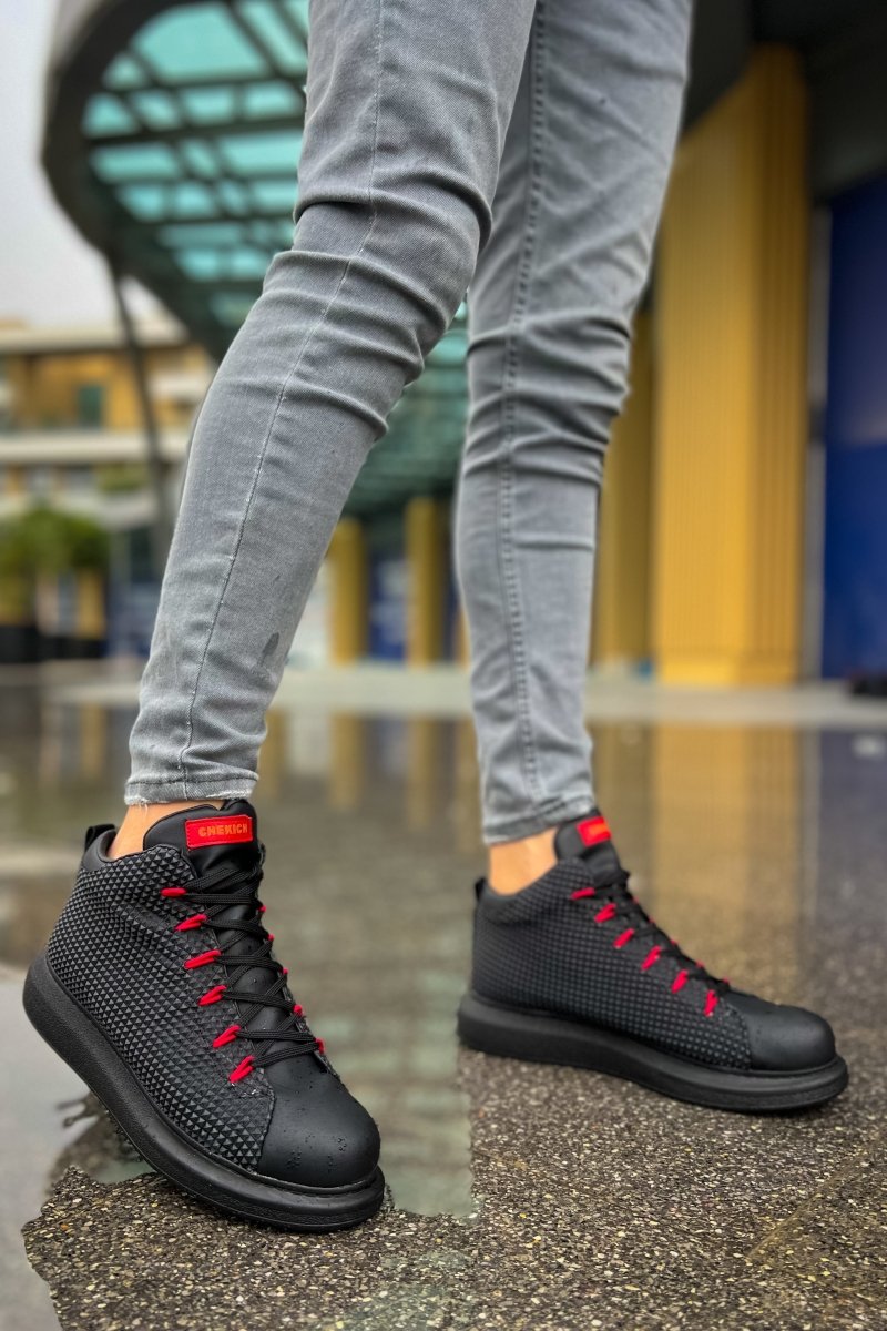 CH111 GST Milano Men's Boots Black/Red - chekich.com