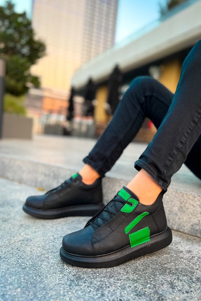 CH131 GST Frogner Men's Boots Black / Green - chekich.com