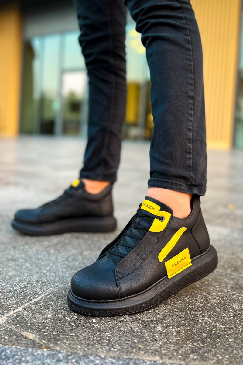 CH131 GST Frogner Men's Boots Black - Yellow - chekich.com