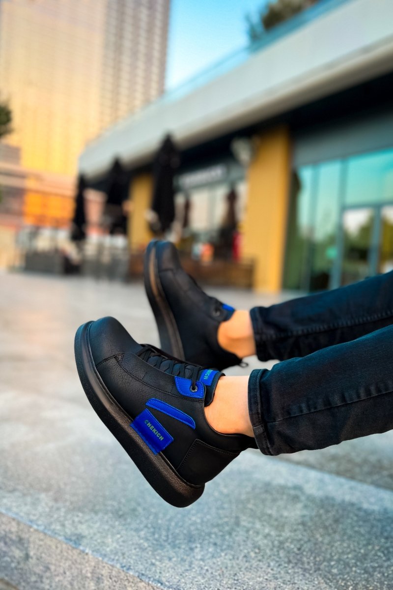 CH131 GST Frogner Men's Boots Black/SAX Blue - chekich.com