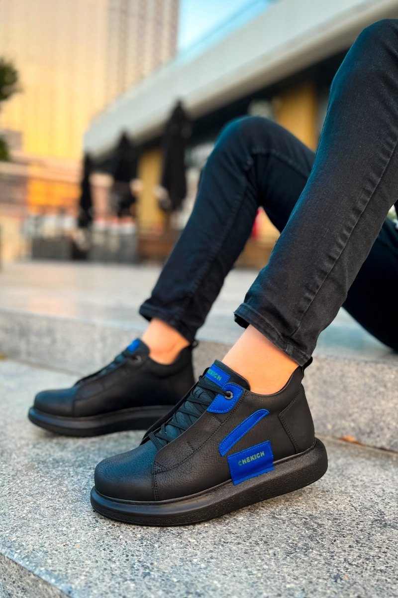 CH131 GST Frogner Men's Boots Black/SAX Blue - chekich.com