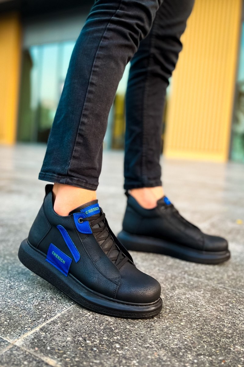 CH131 GST Frogner Men's Boots Black/SAX Blue - chekich.com