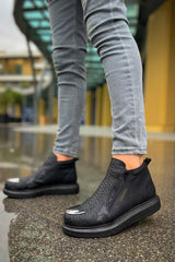 CH133 - TST Coccodrillo Erkek Bot SIYAH - chekich.com