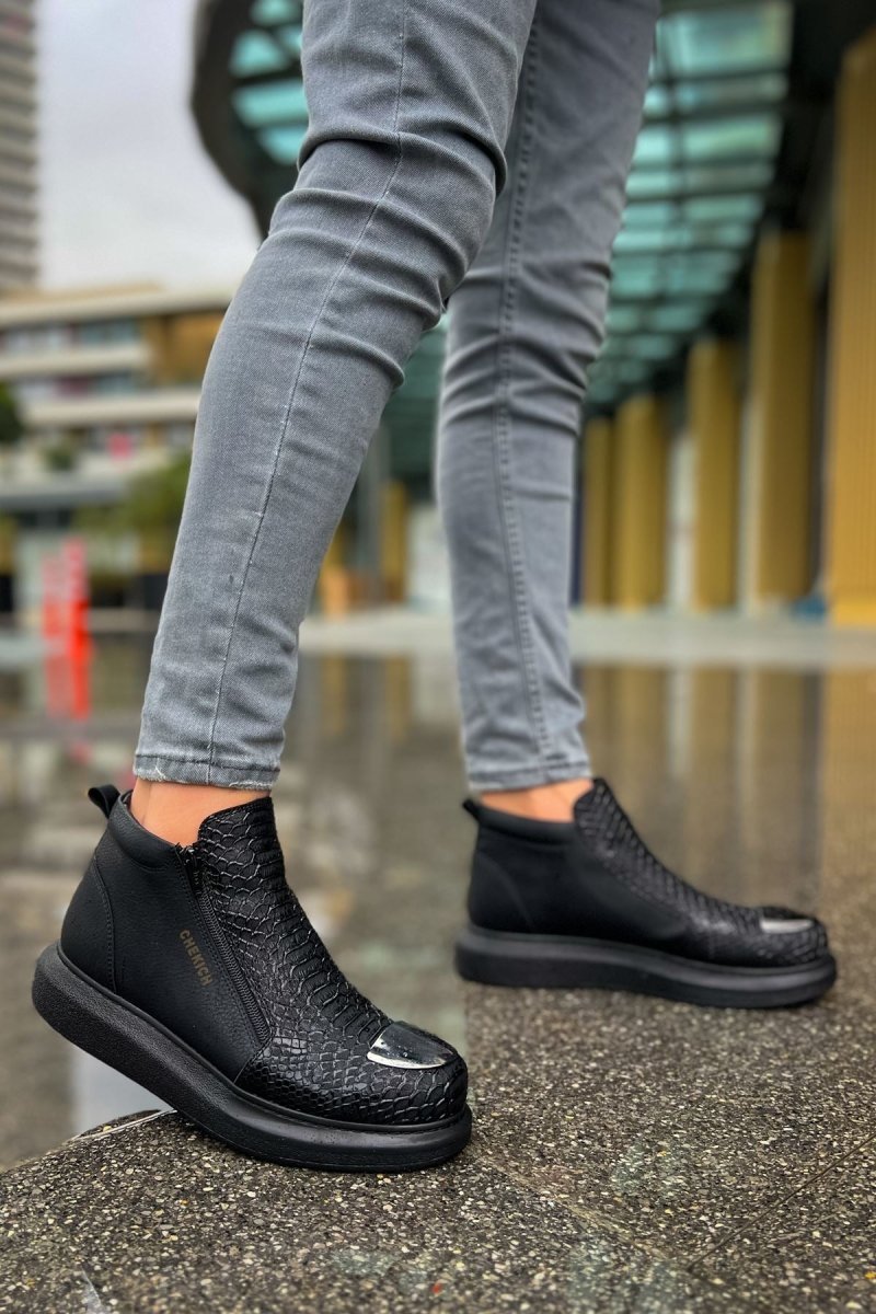 CH133 - TST Coccodrillo Erkek Bot SIYAH - chekich.com