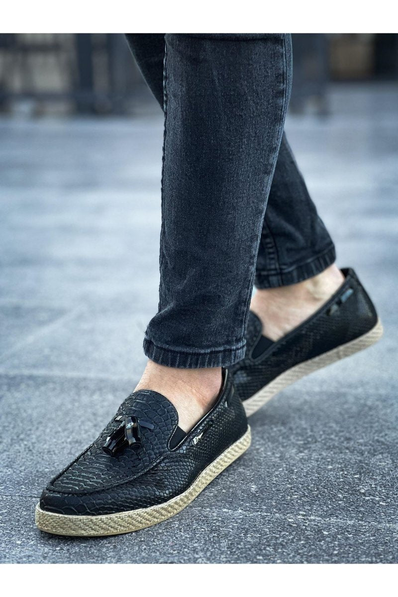 CH141 HT Croco Erkek Ayakkabı SIYAH - chekich.com