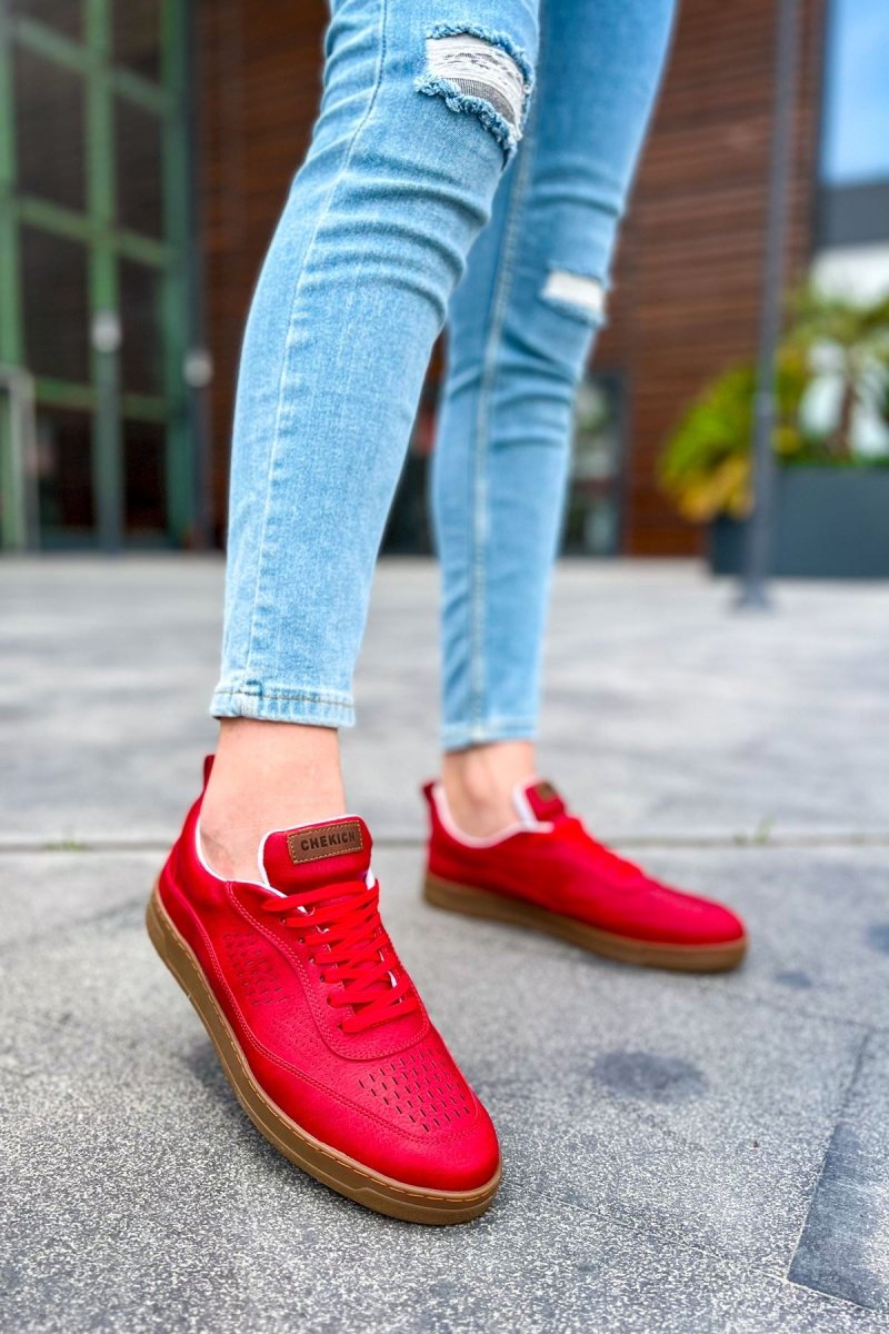 CH157 - CKT Retro Erkek Ayakkabı KIRMIZI - chekich.com