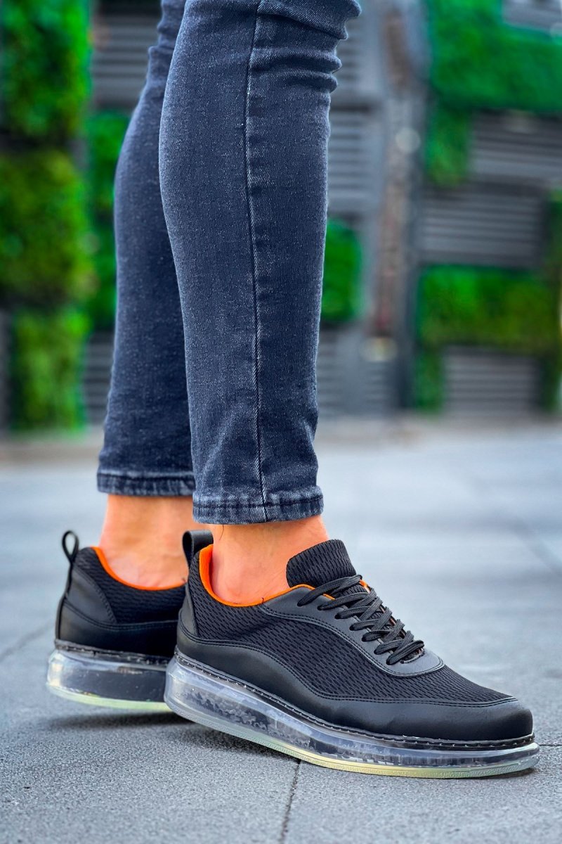 CH181 - RRT İpekyol Erkek Ayakkabı SIYAH - TURUNCU - chekich.com