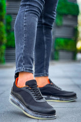 CH181 - RRT İpekyol Erkek Ayakkabı SIYAH - TURUNCU - chekich.com