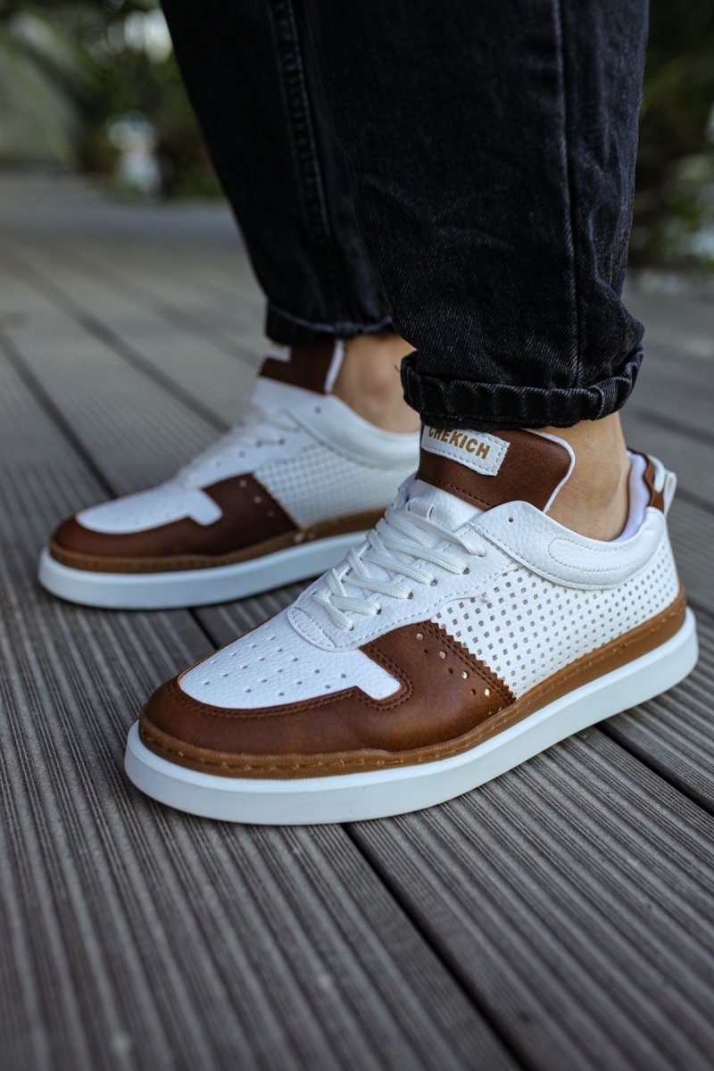 CH201 - CBT Hercules Erkek Ayakkabı TABA/BEYAZ - chekich.com