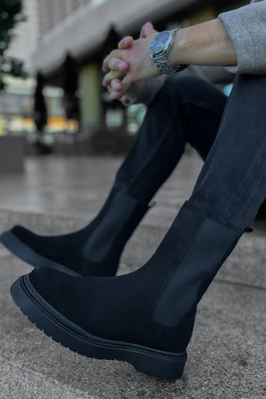 CH223 - SRT Alaska Süet Erkek Bot SIYAH - chekich.com