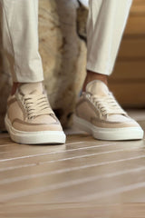 CH2505 - Keten Erkek Ayakkabı BEJ/BEJ - chekich.com