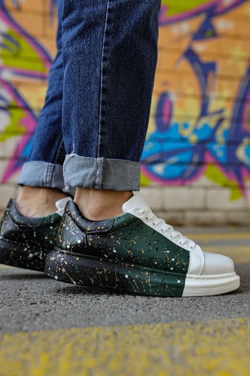 CH254 - CBT Pittura Erkek Ayakkabı 437 BEYAZ / YESIL / SIYAH - chekich.com