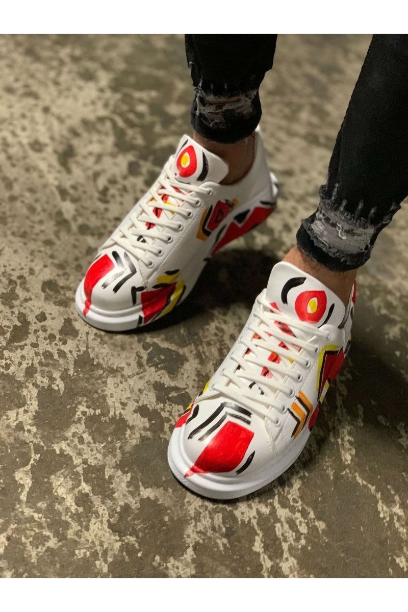 CH254 - CBT Pittura Men Sneaker 406 KBL SARI / TURUNCU - chekich.com