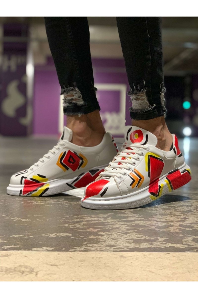 CH254 - CBT Pittura Men Sneaker 406 KBL SARI / TURUNCU - chekich.com