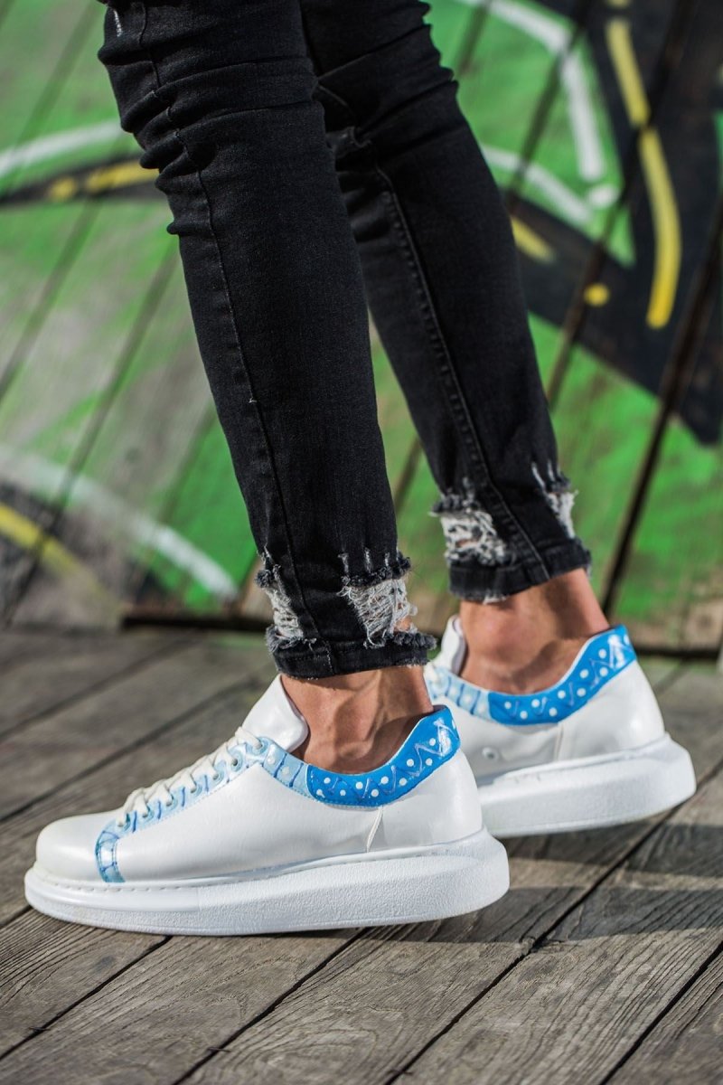 CH254 - CBT Pittura Men Sneaker 419 MAVI ISLEME - chekich.com