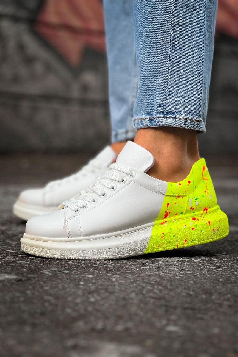 CH254 - CBT Pittura Men Sneaker 502 NEON SARI TOPUK SPLUSH - chekich.com