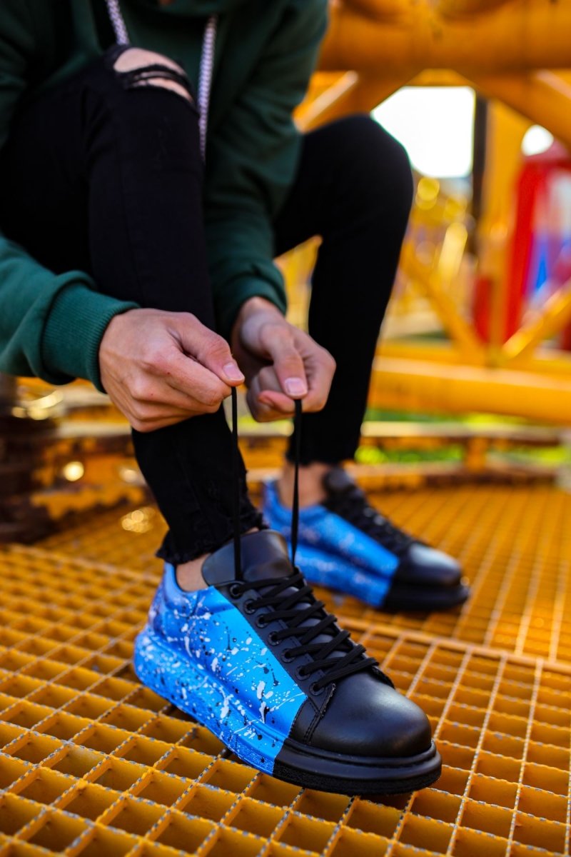 CH254 - CST Pittura Men Sneaker 478 Blue / Black PÜSKÜRTME - chekich.com