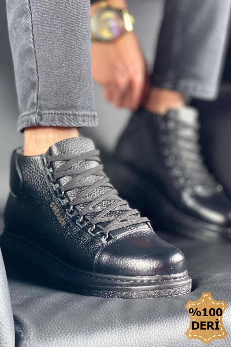 CH258 - CST Roma Deri Men's Boots Black - chekich.com