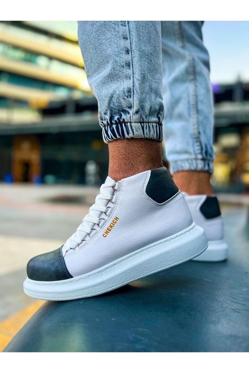 CH258 - GBT Roma Colourful Men's Boots White/Grey – chekich.com
