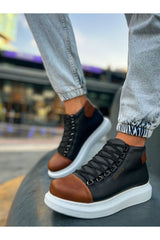 CH258 - GBT Roma Colourful Erkek Bot SIYAH/TABA - chekich.com