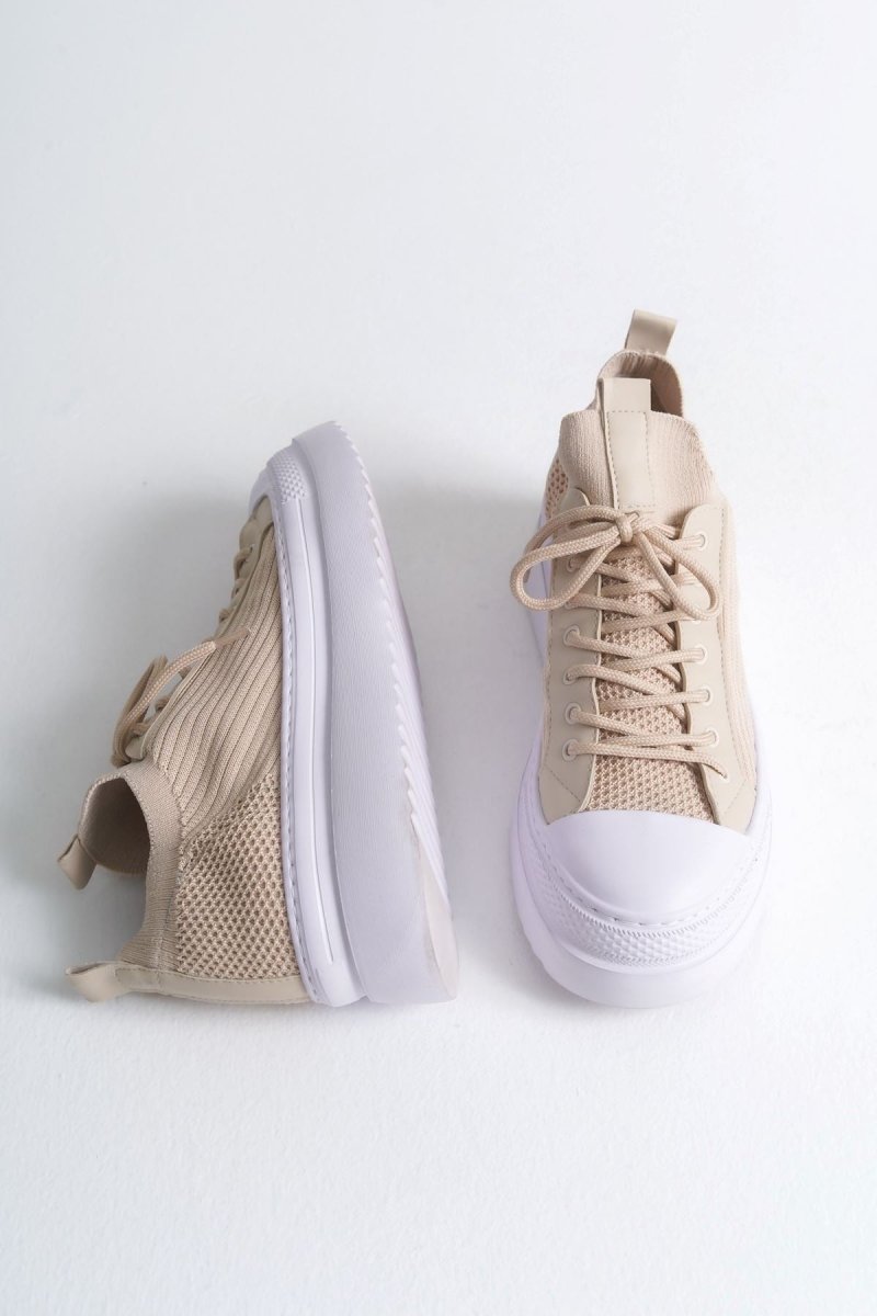 CH2601 - Triko Erkek Ayakkabı BEJ - chekich.com