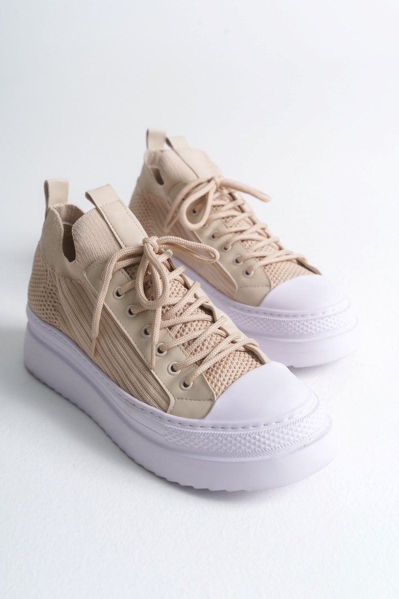 CH2601 - Triko Erkek Ayakkabı BEJ - chekich.com