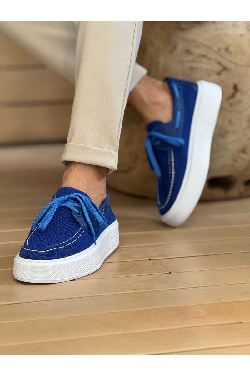 CH2602 - Triko Erkek Ayakkabı MAVI - chekich.com