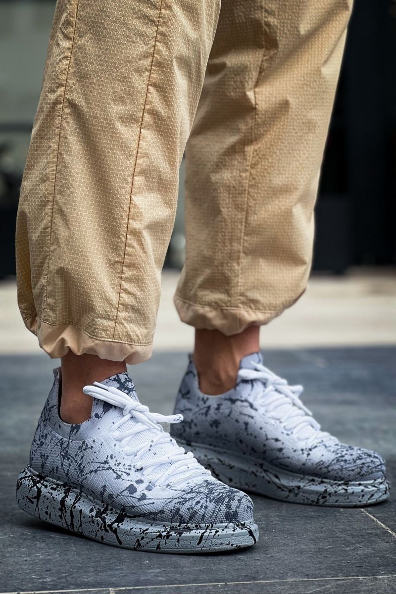 CH307 Renkli Tricot Erkek Ayakkabı Gri Splush - chekich.com