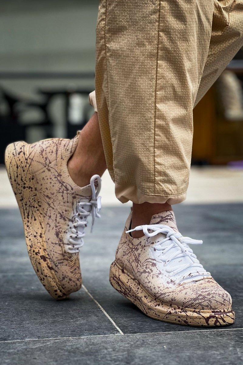 CH307 Renkli Tricot Erkek Ayakkabı Kum Splush - chekich.com