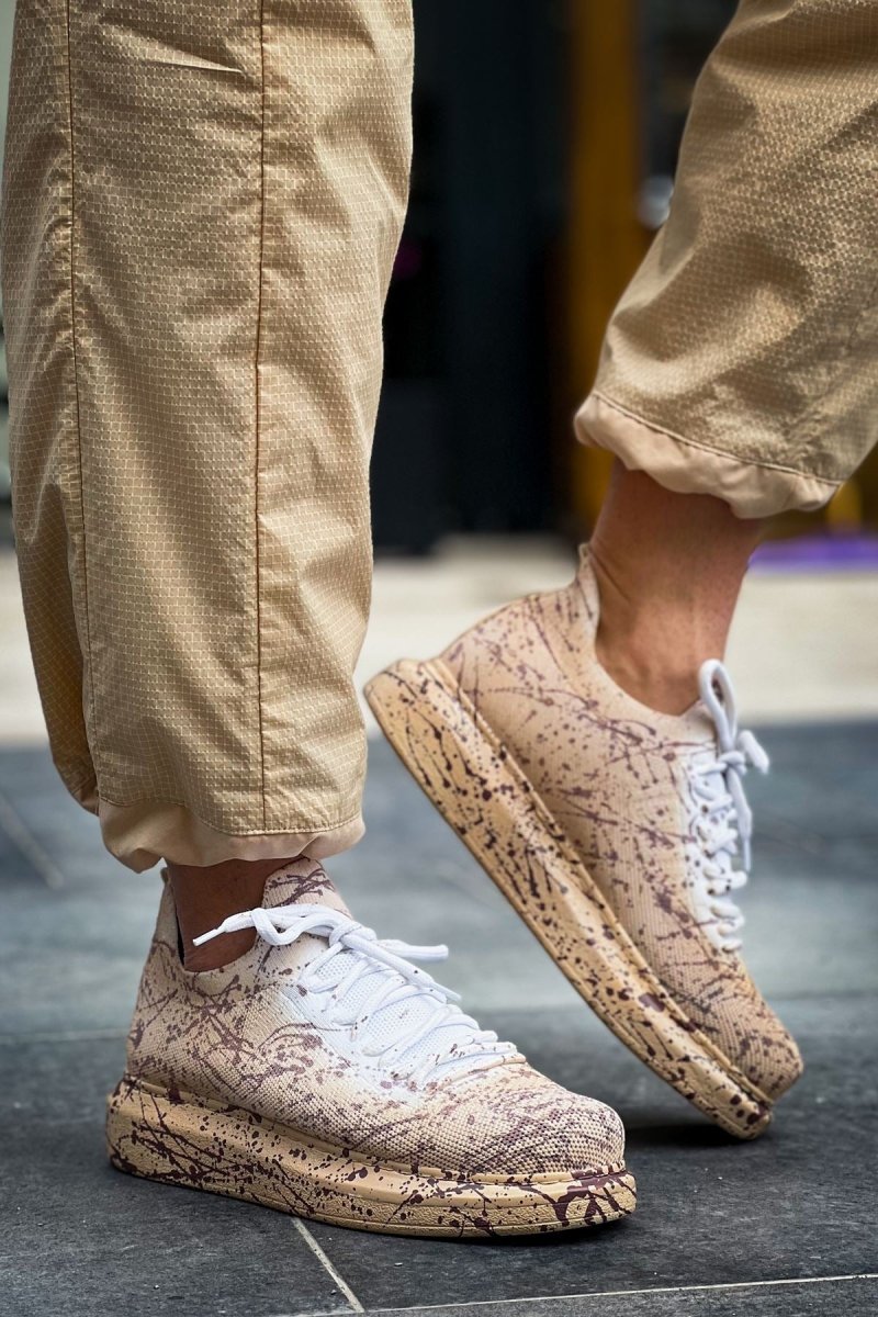 CH307 Renkli Tricot Erkek Ayakkabı Kum Splush - chekich.com