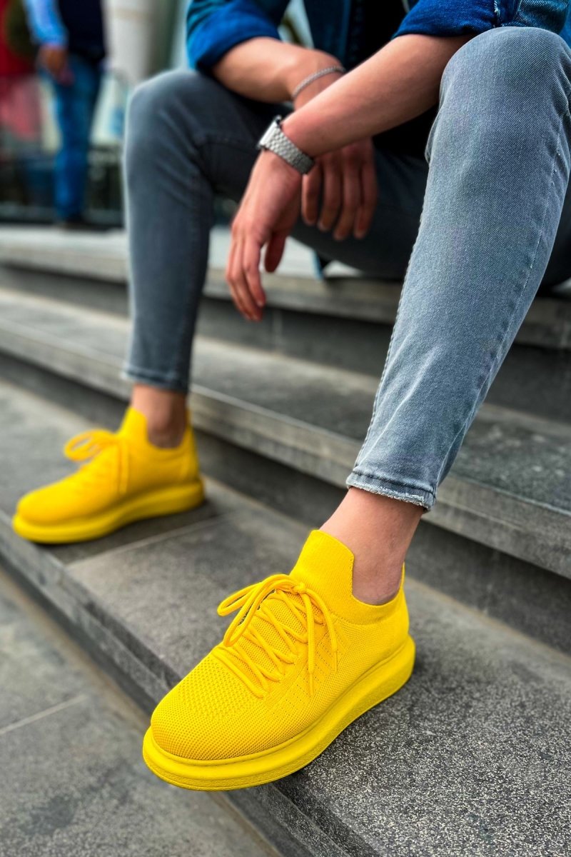 CH307 RT Tricot Men Sneaker Yellow - chekich.com